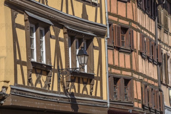 Colmar is a picturesque old tourist neighborhood with beautiful canals and traditional half timbered houses. Grand Est, Collectivite europeenne d'Alsace, France, Europe