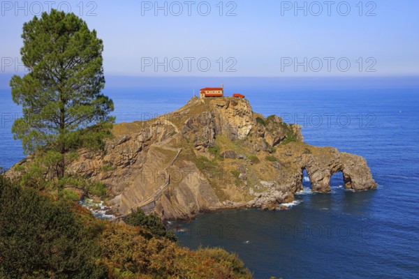 The island Gastelugache. The Bay of Biscay. Basque Country. Spain. The most amazing beach. Magical unique landscape