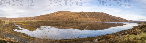 Autumnal reflections in Loch Ainort, Isle of Skye, Scotland, Panorama