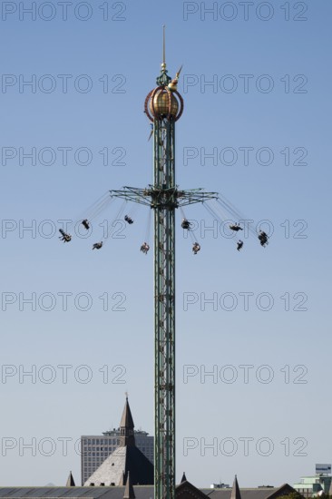 Star Flyer chain carousel at a height of 80 metres, Tivoli Amusement and Recreation Park, Copenhagen, Denmark, Europe