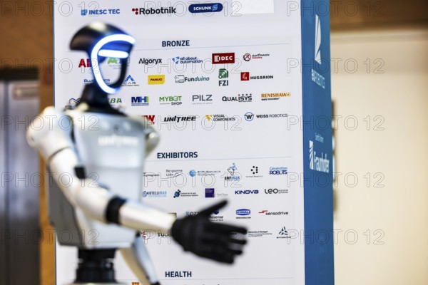 Unitree H1, H1-2, the first humanoid robot from the Chinese company Unitree. European Robotics Forum (ERF) in Stuttgart. The networking event brings together science, researchers and companies. This year's focus is on synergies between robotics and artificial intelligence. Stuttgart, Baden-Württemberg, Germany, Europe