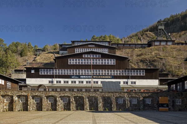 Open-cast facilities, Rammelsberg ore mine on the mountain of the same name, UNESCO World Heritage Site, Goslar, Lower Saxony, Germany, Europe