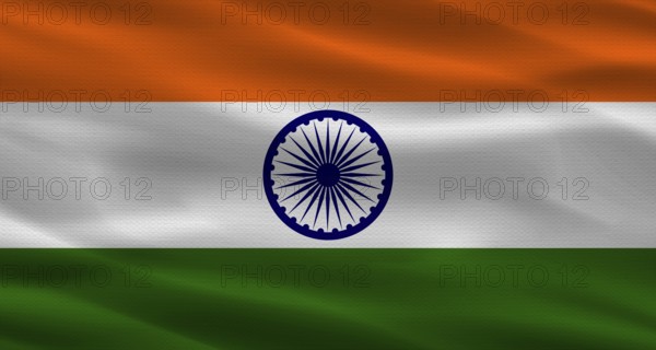 India flag background with texture. Close up of the flag of India waving