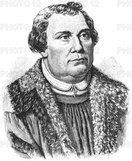 Portrait of Dr Martin Luther (1483 Eisleben, 1546 Eisleben), founder of Protestantism, translator of the Bible into New High German, Luther Bible, theologian, fur coat