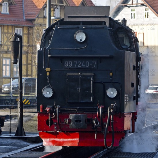 Steam locomotive, Harz narrow-gauge railway, abbreviated HSB, railway romance, nostalgia, Wernigerode, Saxony-Anhalt, Germany, Europe