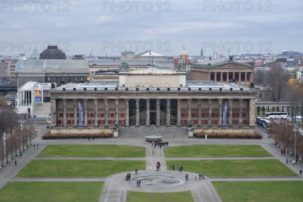 Altes Museum, Lustgarten, view from the roof terrace of the Humboldt Forum, Museum Island, Mitte, Berlin, Germany, Europe