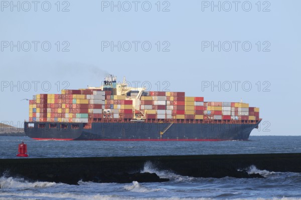 Big container cargo ship at the sea