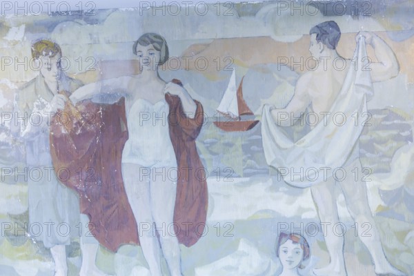 The partial uncovering of the early work in the Deutsches Hygiene-Museum has been completed In the south stairwell foyer of the Deutsches Hygiene-Museum, the large-format mural Lebensfreude (Joy of Life) was created in 1956, with which the then 24-year-old Gerhard Richter completed his studies at the Dresden Academy of Fine Arts. This diploma work, measuring around 63 square metres, was painted over in 1979 and then largely forgotten. After two smaller windows had already been opened in the 1990s, a central section of this historically significant work of art has been uncovered since February 2024 with Gerhard Richter's consent. The result of this complex restoration project can now be viewed. The uncovering was a joint project of the Deutsches Hygiene Museum and the Wüstenrot Foundation in co-operation with the Dresden University of Fine Arts. The accompanying educational measures were supported by the Ernst von Siemens Art Foundation through a