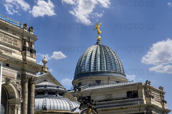 Detail of the lemon squeezer, old fortress, culture historical old town Dresden, academy of arts, historical buildings, Dresden, Saxony, Germany, Europe