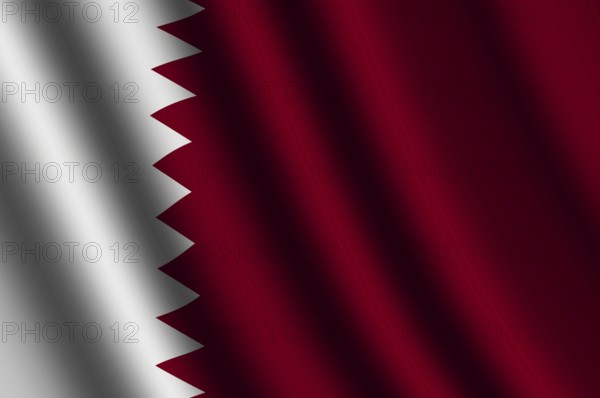 The Qatari flag flying in the wind