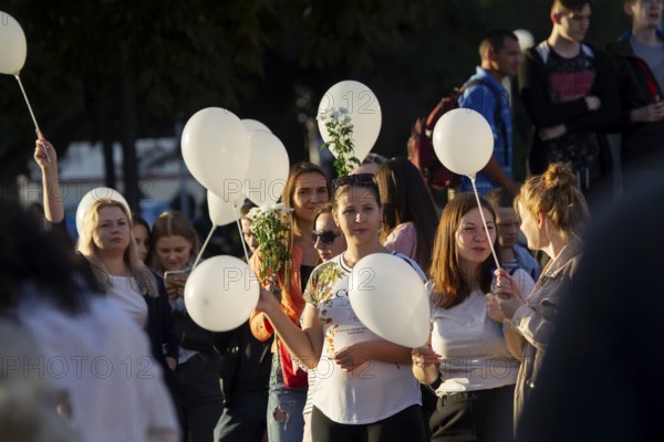 Belarus, the city of Gomel, August 14, 20120. People at the rally against the dictator Lukashenko. Peaceful protesters in Belarus, Europe