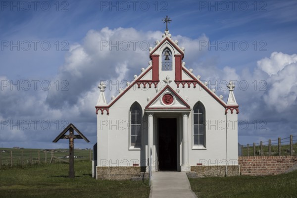 Italian Chapel, Catholic chapel, Lamb Holm, Orkney Islands, Scotland, Great Britain