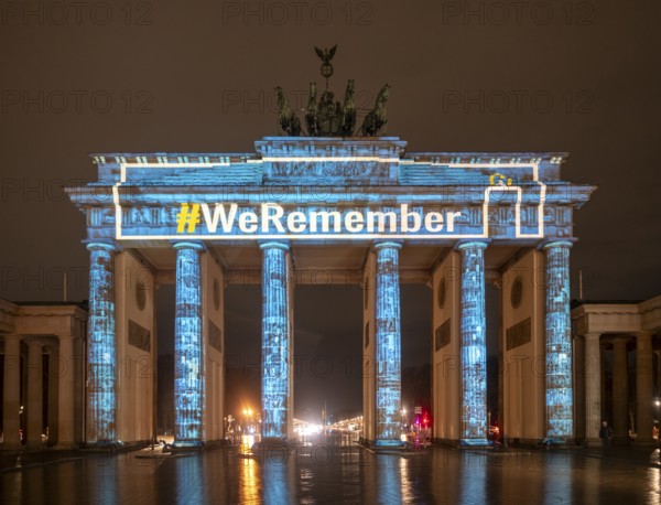 Germany, Berlin, 27 January 2025, International Day of Commemoration in Memory of the Victims of the Holocaust, Brandenburg Tor: We Remember, Europe