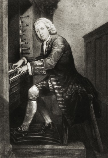Johann Sebastian Bach, 1685, 1750, German composer, digital edited