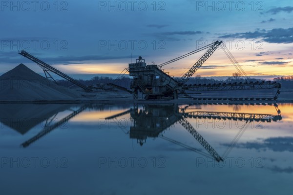 Excavator in a gravel works in Bavaria