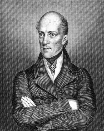 Archduke John of Austria (1782-1859) on engraving from 1859. Austrian field marshal and German Imperial regent. Engraved by Tr.Kuhner and published in Meyers Konversations-Lexikon, Germany, 1859, Europe