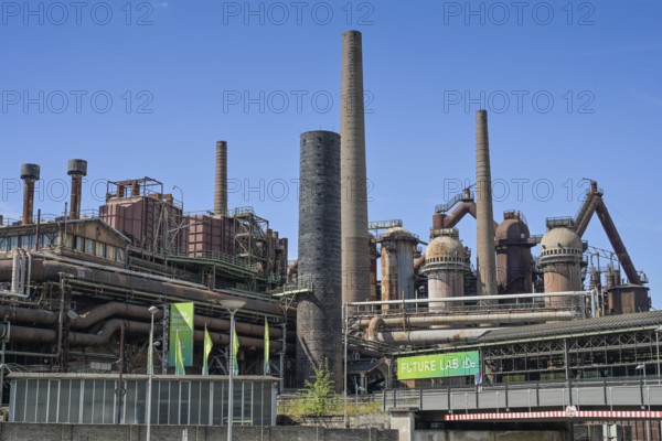 Chimneys, blast furnace group, former steelworks, Völklingen Ironworks, UNESCO World Heritage Site, Völklingen, Saarland, Germany, Europe