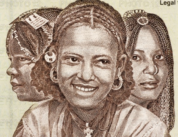 Eritrean Girls on 20 Nakfa 1997 Banknote from Eritrea