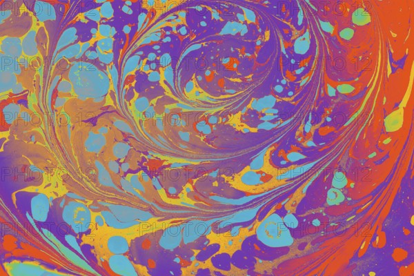 Abstract marbling floral pattern for fabric, tile design. background texture