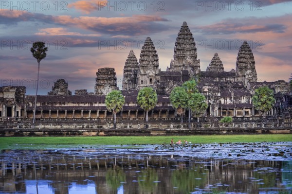 Angkor Wat temple at sunset. Siem Reap. Cambodia