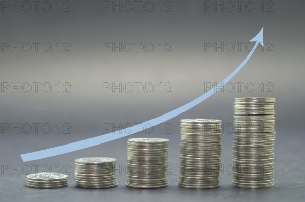 Great concept of savings, economy, pile of coins