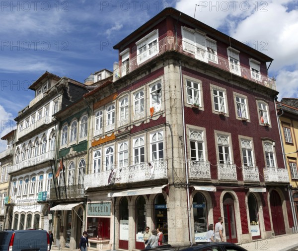 Historic buildings Largo do Toural and Rua de Santa Antonio, city centre Guimaraes, northern Portugal