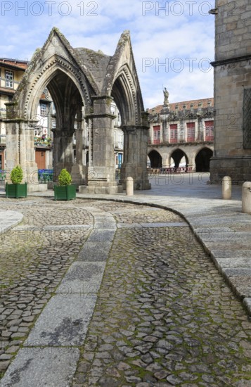 Padrão do Salado monument, Largo da Oliveira square, city of Guimaraes, northern Portugal