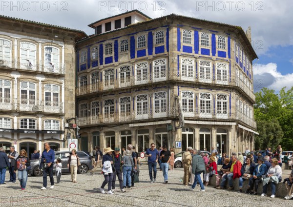 Historic buildings Café Milenário, Largo do Toural, Toural square, city of Guimaraes, northern Portugal