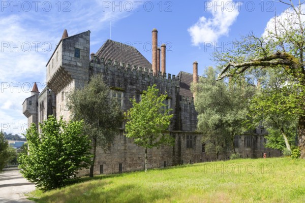 Ducal Palace of the Braganza, Palace of the Dukes of Braganza, Guimaraes, northern Portugal, Europe (lamppost removed in Photoshop)