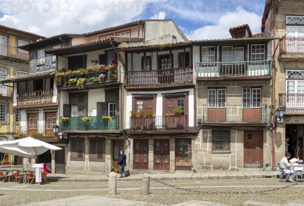 Historic buildings in Praça de São Tiago, city of Guimaraes, northern Portugal