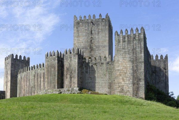 Walls of medieval Castle of Guimaraes, Guimaraes, northern Portugal