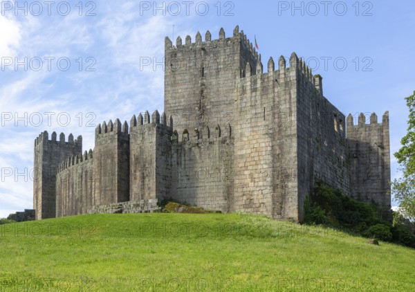 Walls of medieval Castle of Guimaraes, Guimaraes, northern Portugal