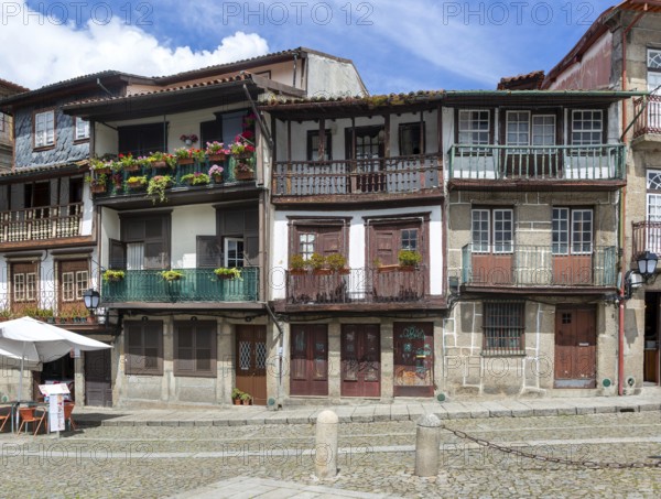 Historic buildings in Praça de São Tiago, city of Guimaraes, northern Portugal