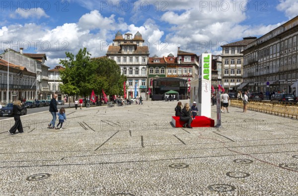 Large main square, Largo do Toural, Toural square, city of Guimaraes, northern Portugal