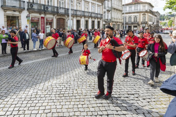 Political rally and march for May Day in city of Guimaraes, Braga district, northern Portugal, Europe - 1st May 2025
