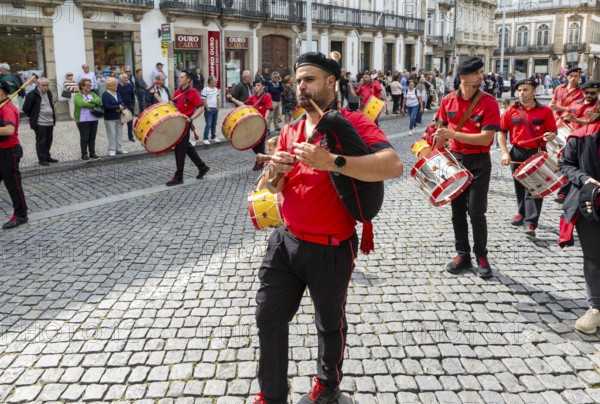 Political rally and march for May Day in city of Guimaraes, Braga district, northern Portugal, Europe - 1st May 2025