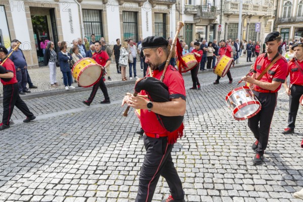 Political rally and march for May Day in city of Guimaraes, Braga district, northern Portugal, Europe - 1st May 2025