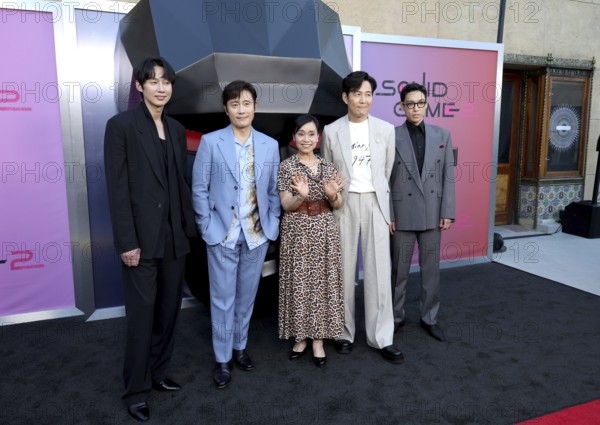 Park Sung Hoon, Lee Byung-hun, Kang Ae-shim, Lee Jung-jae and Choi Seung-hyun at Netflix's 'Squid Game 2' ATAS Event held at the Egyptian Theatre in Hollywood, USA on May 30, 2025, Hollywood, CA, USA, Los Angeles, California, USA, North America