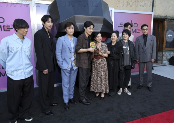 Kim Ji-yong, Park Sung Hoon, Lee Byung-hun, Hwang Dong-hyuk, Kang Ae-shim, Chae Kyoung-sun, Nam Na-young, Lee Jung-jae and Choi Seung-hyun at Netflix's 'Squid Game 2' ATAS Event held at the Egyptian Theatre in Hollywood, USA on May 30, 2025, Hollywood, CA, USA, Los Angeles, California, USA, North America