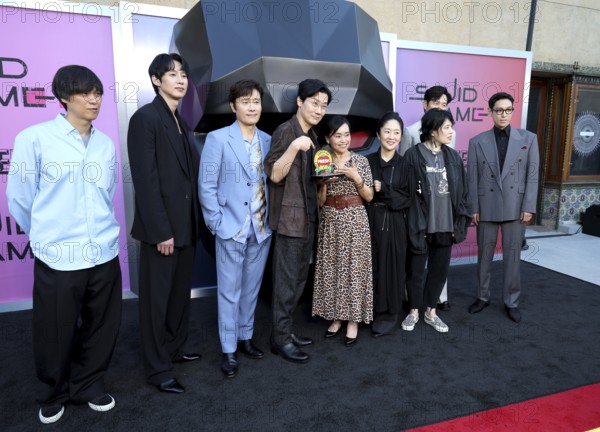 Kim Ji-yong, Park Sung Hoon, Lee Byung-hun, Hwang Dong-hyuk, Kang Ae-shim, Chae Kyoung-sun, Nam Na-young, Lee Jung-jae and Choi Seung-hyun at Netflix's 'Squid Game 2' ATAS Event held at the Egyptian Theatre in Hollywood, USA on May 30, 2025, Hollywood, CA, USA, Los Angeles, California, USA, North America