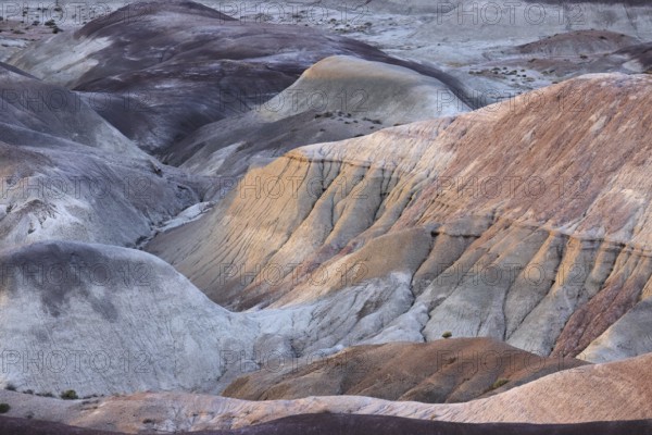 Colorful deposits of the Chinle Formation exposed at Little Painted Desert County Park near Winslow, Arizona