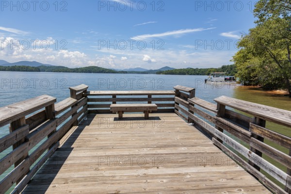 Fishing pier on Chatuge Lake near Hayesville, North Carolina, USA, North America