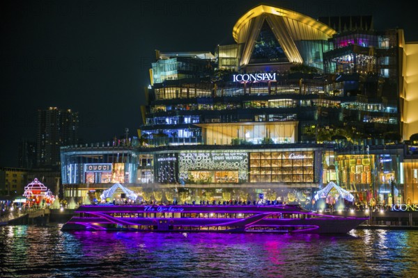 Shopping centre, ICONSIAM, night shot, Bangkok, Thailand, Asia