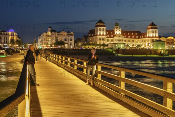 Pier and spa centre in Binz, island of Rügen, Mecklenburg-Western Pomerania, Germany, Europe