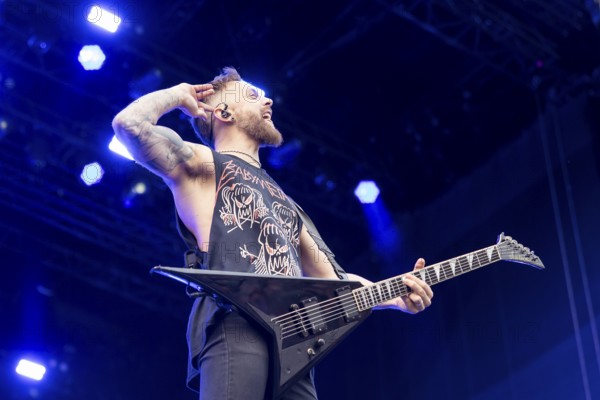Matthew Tuck, singer of Bullet for My Valentine at the Rock am Ring Festival on Saturday, Nürburgring race track race track, 07.06.2025