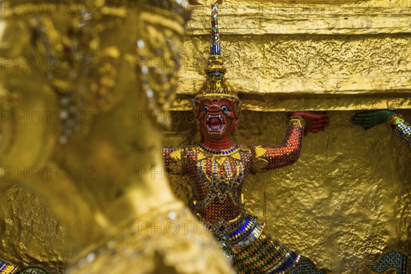 Wat Phra Kaeo temple, old royal palace, Bangkok, Thailand, Asia