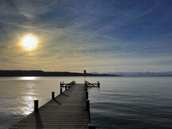 Evening atmosphere, Lake Starnberg, Bavaria, Germany, Europe