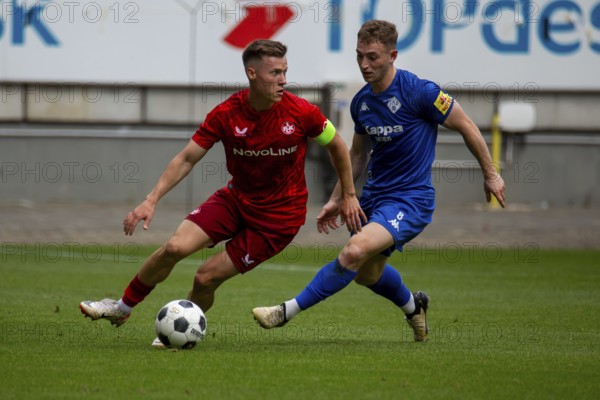 Football Oberliga Rhineland-Palatinate/Saar, Season 2024/25, Matchday 34: 1 FC Kaiserslautern II v FK Pirmasens***On the ball: Marius Baür (8, Kaiserslautern)
