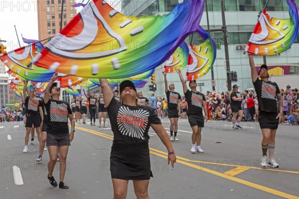 Detroit, Michigan USA - 8 June 2025 - Gay, lesbian, bisexual, and transgender activists and their allies marched for equality in the Motor City Pride parade
