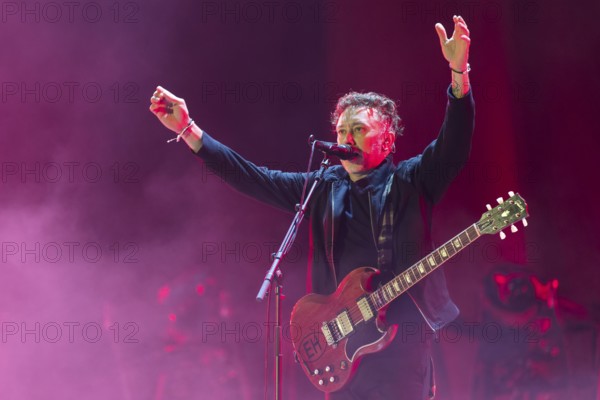 Tim McIlrath, singer of Rise Against at the Rock am Ring Festival on Saturday, Nürburgring race track race track, 07.06.2025